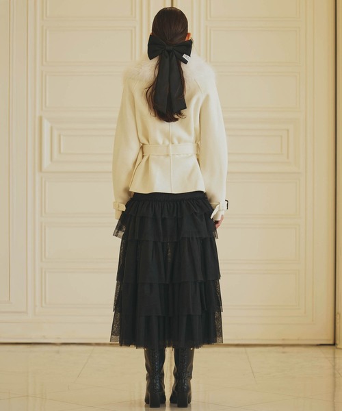 EIMY ISTOIRE(エイミーイストワール)の「TULLE LONG SKIRT(スカート・レディース・ホワイト/ブラック・38/36)」の5枚目の写真