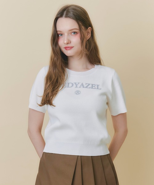 REDYAZEL(レディアゼル)の「ホットフィットロゴニットトップス(ニット/セーター・レディース・ブルー系その他/ホワイト/ホワイト系その他/グリーン・FREE)」の2枚目の写真