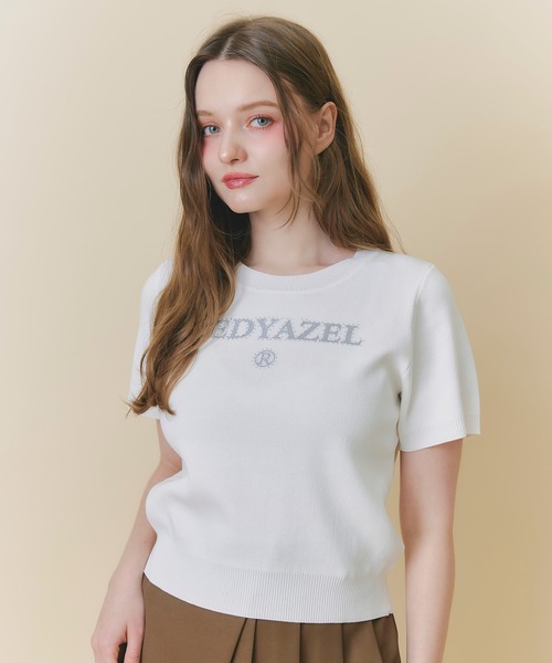 REDYAZEL(レディアゼル)の「ホットフィットロゴニットトップス(ニット/セーター・レディース・ブルー系その他/ホワイト/ホワイト系その他/グリーン・FREE)」の15枚目の写真