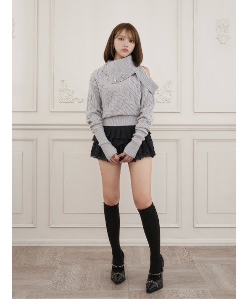 Darich(ダーリッチ)の「エアリーレースプリーツミニスカート(スカート・レディース・ホワイト/ベージュ/ブラック/グレー・M/S)」の10枚目の写真