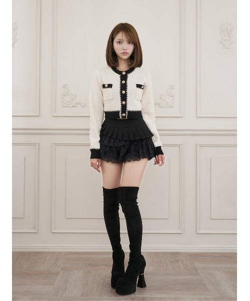 Darich(ダーリッチ)の「エアリーレースプリーツミニスカート(スカート・レディース・ホワイト/ベージュ/ブラック/グレー・M/S)」の11枚目の写真