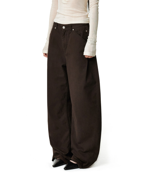 DECET WOMEN(デケット ウーマン)の「Cinchback バレル ワイドレッグパンツ DCWPT022BROWN(その他パンツ・レディース・その他・X-SMALL/LARGE/MEDIUM/SMALL)」の10枚目の写真