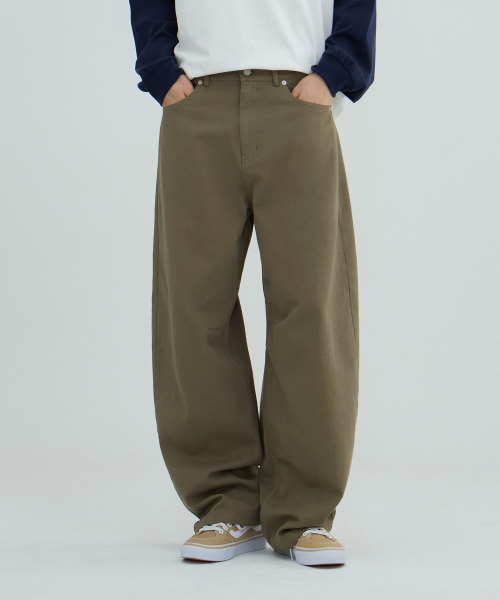 ACSHI(アクシ)の「コットンツイル膝切り替えカーブドパンツ(カーキ)(その他パンツ・メンズ・カーキ・MEDIUM/LARGE/X-LARGE/XX-LARGE)」の1枚目の写真