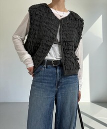 ループフリンジニットベスト