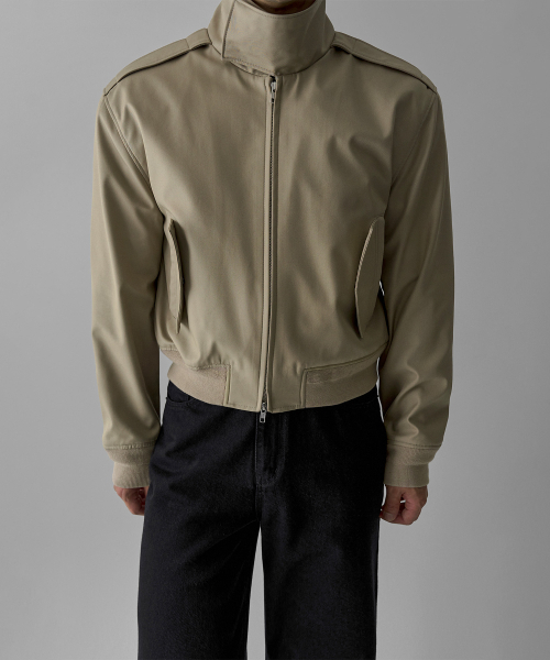 BOWLOW PRODUCT（バウロープロダクト）の「オーバーラップハイネックジャケット[ベージュ]（その他アウター・メンズ・その他・MEDIUM/LARGE/X-LARGE）」の3枚目の写真