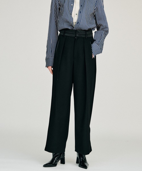 PRANK PROJECT(プランクプロジェクト)の「【2026Winter Pre-Order】サイドラインタキシードパンツ / Side Line Tuxedo Pants(その他パンツ・レディース・ブラック/ホワイト・38/36)」の1枚目の写真