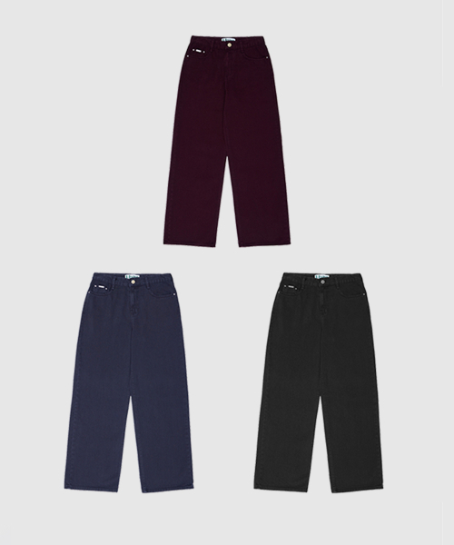 HAINT(ヘイント)の「MORVE カラーコットン ワイドパンツ 3色:ワイン、ネイビー、チャコール(その他パンツ・レディース・ネイビー/Wine/チャコール・SMALL/MEDIUM/LARGE)」の4枚目の写真