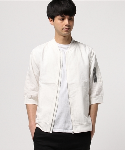 VENCEEXCHANGE（ヴァンスエクスチェンジ）の「コットンリネン MA-1          （MA-1・メンズ・オフホワイト/ブラック/ダークグリーン・LARGE/MEDIUM）」の14枚目の写真