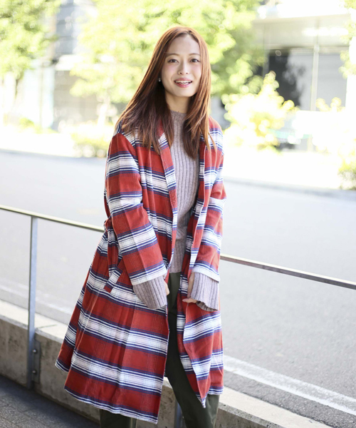 Denime(ドゥニーム)の「ヘビーフランネルガウン(その他アウター・レディース・ブラウン系その他2/レッド系その他2/ブルー系その他2・FREE)」の1枚目の写真