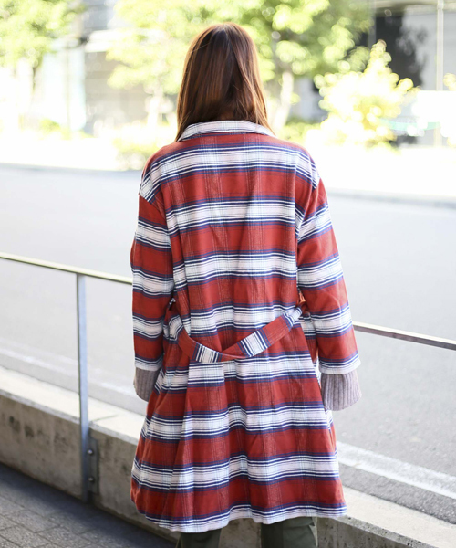 Denime(ドゥニーム)の「ヘビーフランネルガウン(その他アウター・レディース・ブラウン系その他2/レッド系その他2/ブルー系その他2・FREE)」の15枚目の写真