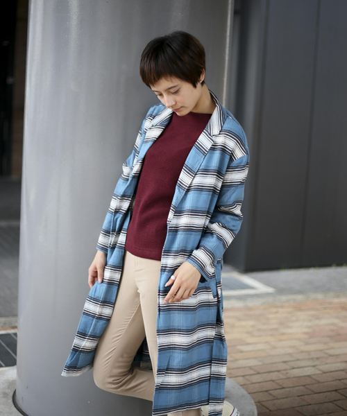 Denime(ドゥニーム)の「ヘビーフランネルガウン(その他アウター・レディース・ブラウン系その他2/レッド系その他2/ブルー系その他2・FREE)」の19枚目の写真