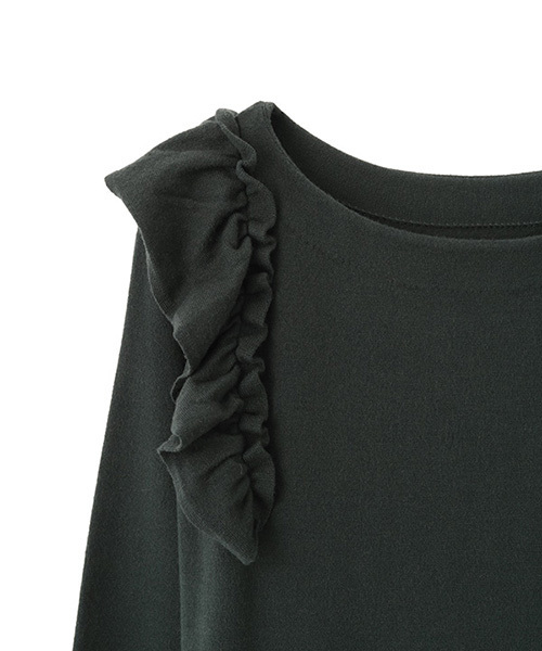 The Virgnia（ザ ヴァージニア）の「フリルスリーブニットワンピース（ワンピース・レディース・ブラック/グリーン・FREE）」の4枚目の写真