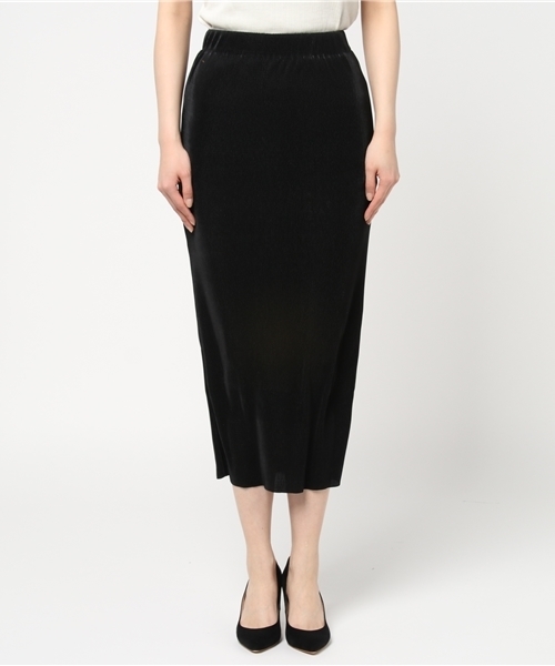 Re:EDIT（リエディ）の「[リエディ]細プリーツロングタイトスカートボトムス/スカート/プリーツスカート/ロング丈/ウエストゴム/春カラー（スカート・レディース・ピンク/ブラック×ホワイト/ブラック/マルチ/ラベンダー/グレー/モカ・LARGE/MEDIUM）」の8枚目の写真