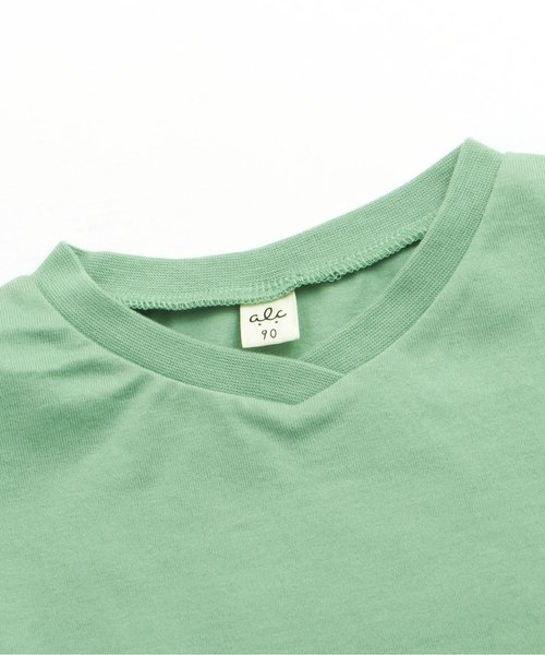 apres les cours（アプレレクール）の「袖リボン半袖Tシャツ（Tシャツ/カットソー・キッズ・キャメル/グリーン/ピンク・120/100/130/90/80/110）」の9枚目の写真