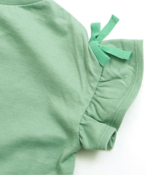 apres les cours（アプレレクール）の「袖リボン半袖Tシャツ（Tシャツ/カットソー・キッズ・キャメル/グリーン/ピンク・120/100/130/90/80/110）」の10枚目の写真