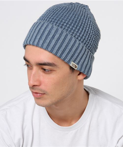 THE NORTH FACE（ザノースフェイス）の「ザ・ノース・フェイス　ビーニー / ピグメントダイビーニー（ニットキャップ/ビーニー・メンズ・ブラック/オリーブ/ライトインディゴブルー/サーモンピンク・FREE）」の4枚目の写真