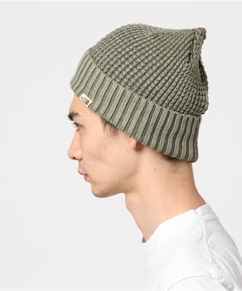 THE NORTH FACE（ザノースフェイス）の「ザ・ノース・フェイス　ビーニー / ピグメントダイビーニー（ニットキャップ/ビーニー・メンズ・ブラック/オリーブ/ライトインディゴブルー/サーモンピンク・FREE）」の5枚目の写真