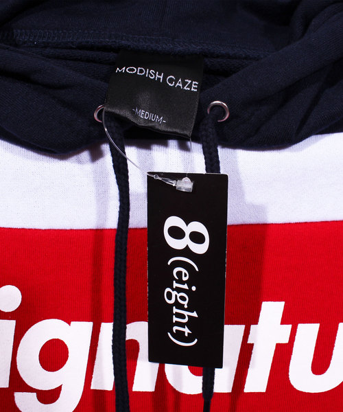 ８(eight)（エイト）の「切替 ロゴ プルオーバー パーカー（パーカー・メンズ・ホワイト/ブラック/ネイビー・MEDIUM/LARGE）」の12枚目の写真