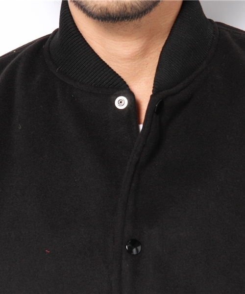 WHO'S WHO gallery（フーズフーギャラリー）の「パネルスタジアムジャケット（スタジャン・メンズ・ブラック/ネイビー・MEDIUM/LARGE）」の9枚目の写真