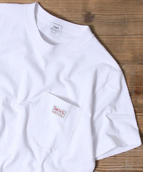 coen（コーエン）の「【女性にも人気】SMITH別注ポケットTシャツ(一部WEB限定カラー)（Tシャツ/カットソー・メンズ・ホワイト/ホワイト系その他/ホワイト系その他2/ブラウン/ケリー/ネイビー/ブルー系その他3/ブルー系その他4/ダークグリーン/ブルー系その他5/イエロー・SMALL/MEDIUM/X-LARGE/LARGE）」の3枚目の写真