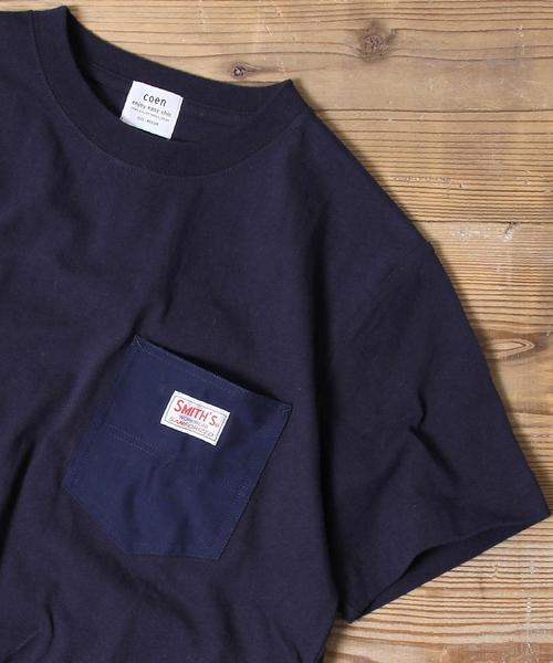 coen（コーエン）の「【女性にも人気】SMITH別注ポケットTシャツ(一部WEB限定カラー)（Tシャツ/カットソー・メンズ・ホワイト/ホワイト系その他/ホワイト系その他2/ブラウン/ケリー/ネイビー/ブルー系その他3/ブルー系その他4/ダークグリーン/ブルー系その他5/イエロー・SMALL/MEDIUM/X-LARGE/LARGE）」の8枚目の写真