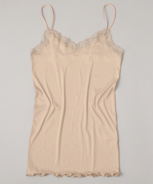 bijorie（ビジュリィ）の「テレコ/ストレッチレースキャミソール（その他アンダーウェア/インナー・レディース・ホワイト/ライトピンク/ベージュ/ブラック・L/M）」の4枚目の写真