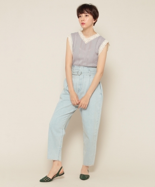 PAGEBOY（ページボーイ）の「デニムマムパンツ（デニムパンツ・レディース・ライトブルー/インディゴブルー/ブルー・FREE）」の6枚目の写真