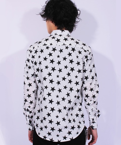 ８(eight)（エイト）の「スター 星柄 長袖シャツ コットン（シャツ/ブラウス・メンズ・ブラック/ネイビー/ホワイト×ブラック/ホワイト×ネイビー・LARGE/MEDIUM）」の10枚目の写真