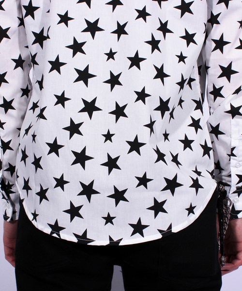 ８(eight)（エイト）の「スター 星柄 長袖シャツ コットン（シャツ/ブラウス・メンズ・ブラック/ネイビー/ホワイト×ブラック/ホワイト×ネイビー・LARGE/MEDIUM）」の16枚目の写真