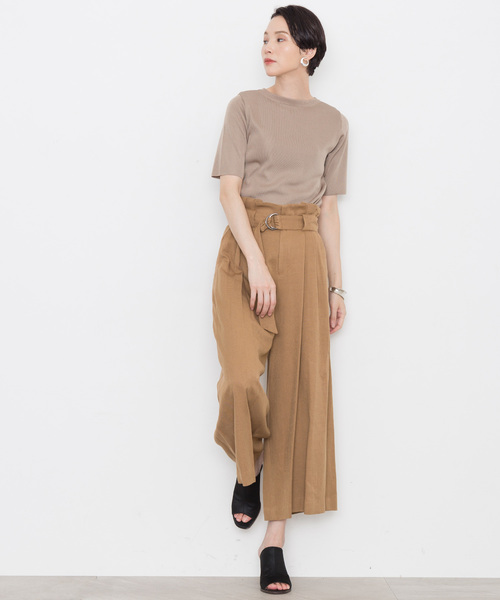 STUDIOUS(ステュディオス)の「【STUDIOUS】ベルテッドワイドパンツ(その他パンツ・レディース・グレー/キャメル/ネイビー・0/1)」の12枚目の写真