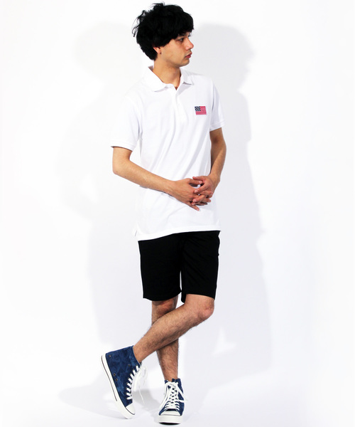 ８(eight)（エイト）の「星条旗 半袖 ポロシャツ インディゴ（ポロシャツ・メンズ・ホワイト/ブラック/インディゴブルー/ブルー・MEDIUM/LARGE/X-LARGE）」の5枚目の写真