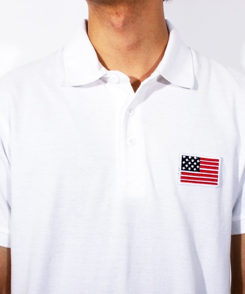 ８(eight)（エイト）の「星条旗 半袖 ポロシャツ インディゴ（ポロシャツ・メンズ・ホワイト/ブラック/インディゴブルー/ブルー・MEDIUM/LARGE/X-LARGE）」の11枚目の写真