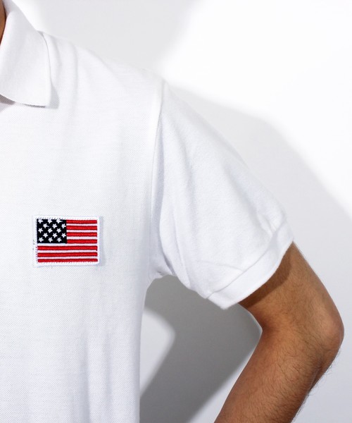 ８(eight)（エイト）の「星条旗 半袖 ポロシャツ インディゴ（ポロシャツ・メンズ・ホワイト/ブラック/インディゴブルー/ブルー・MEDIUM/LARGE/X-LARGE）」の14枚目の写真