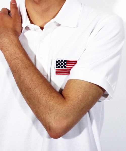 ８(eight)（エイト）の「星条旗 半袖 ポロシャツ インディゴ（ポロシャツ・メンズ・ホワイト/ブラック/インディゴブルー/ブルー・MEDIUM/LARGE/X-LARGE）」の15枚目の写真