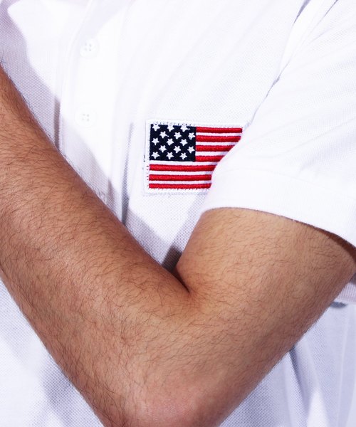 ８(eight)（エイト）の「星条旗 半袖 ポロシャツ インディゴ（ポロシャツ・メンズ・ホワイト/ブラック/インディゴブルー/ブルー・MEDIUM/LARGE/X-LARGE）」の16枚目の写真