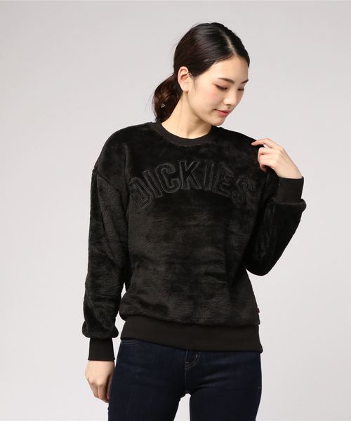 Dickies(ディッキーズ)の「ボアアップリケ付きトレーナー(スウェット)」|チャコールグレー