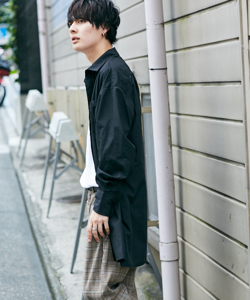 kutir(クティール)の「long shirt outer/ロングシャツアウター(シャツ/ブラウス・メンズ・ブラック/ベージュ/ダークブルー・MEDIUM/LARGE)」の8枚目の写真