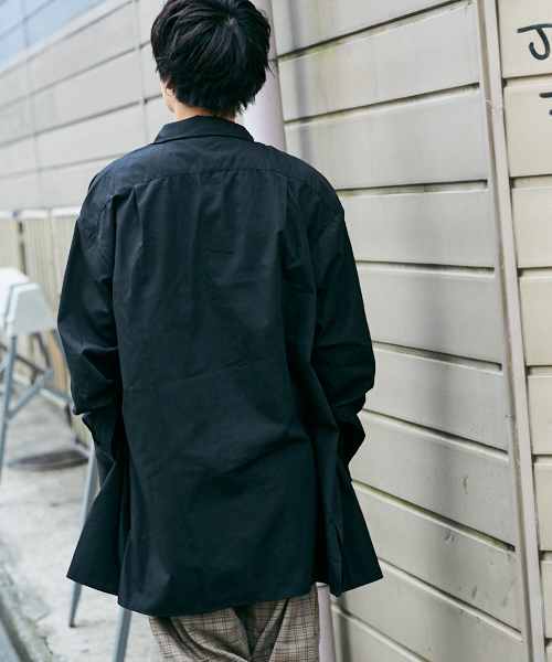 kutir(クティール)の「long shirt outer/ロングシャツアウター(シャツ/ブラウス・メンズ・ブラック/ベージュ/ダークブルー・MEDIUM/LARGE)」の9枚目の写真