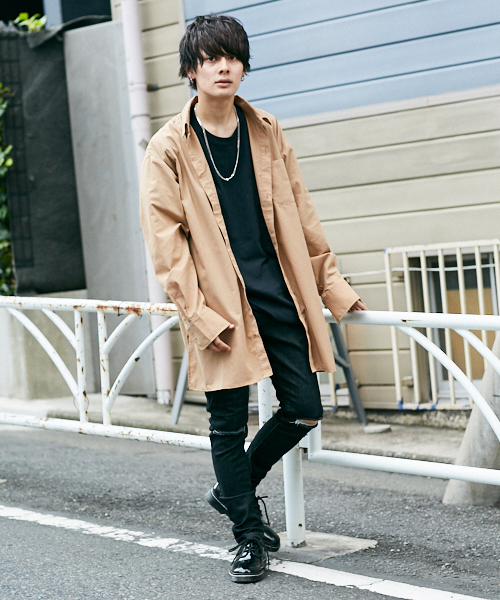 kutir(クティール)の「long shirt outer/ロングシャツアウター(シャツ/ブラウス・メンズ・ブラック/ベージュ/ダークブルー・MEDIUM/LARGE)」の11枚目の写真