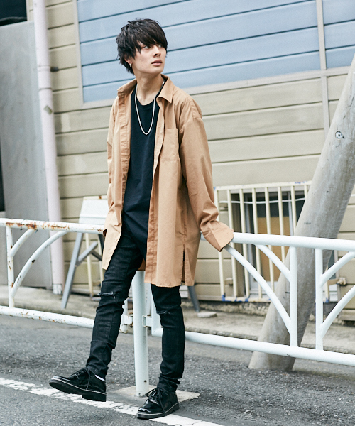 kutir(クティール)の「long shirt outer/ロングシャツアウター(シャツ/ブラウス・メンズ・ブラック/ベージュ/ダークブルー・MEDIUM/LARGE)」の12枚目の写真