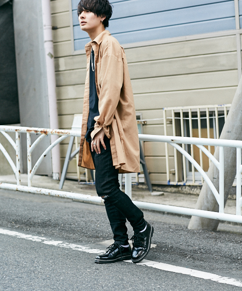 kutir(クティール)の「long shirt outer/ロングシャツアウター(シャツ/ブラウス・メンズ・ブラック/ベージュ/ダークブルー・MEDIUM/LARGE)」の13枚目の写真