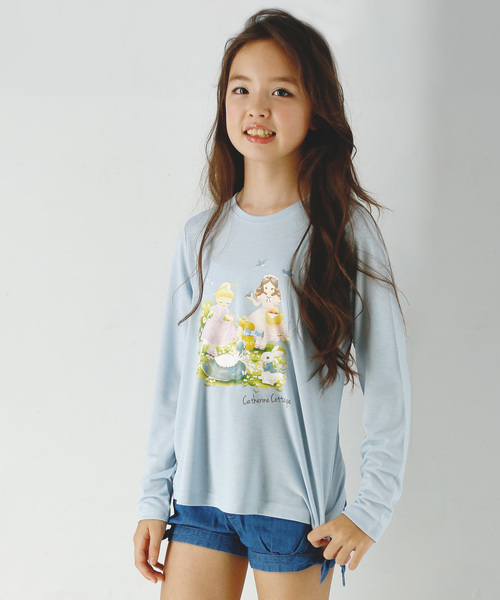 Catherine Cottage（キャサリンコテージ）の「オリジナルプリント　Aラインカットソー（Tシャツ/カットソー・キッズ・ブルー系その他/ピンク系その他/ホワイト系その他4/ホワイト系その他5/ブルー系その他2/ブルー系その他5/パープル系その他2/パープル系その他3/ピンク系その他3/ピンク系その他4・100/110/120/130/140/150）」の11枚目の写真