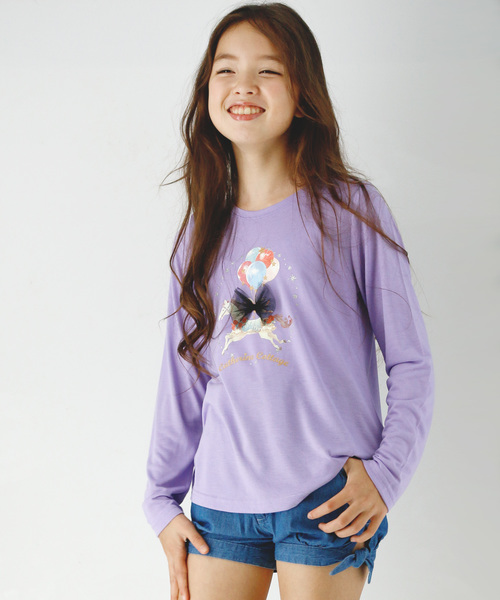 Catherine Cottage（キャサリンコテージ）の「オリジナルプリント　Aラインカットソー（Tシャツ/カットソー・キッズ・ブルー系その他/ピンク系その他/ホワイト系その他4/ホワイト系その他5/ブルー系その他2/ブルー系その他5/パープル系その他2/パープル系その他3/ピンク系その他3/ピンク系その他4・100/110/120/130/140/150）」の12枚目の写真