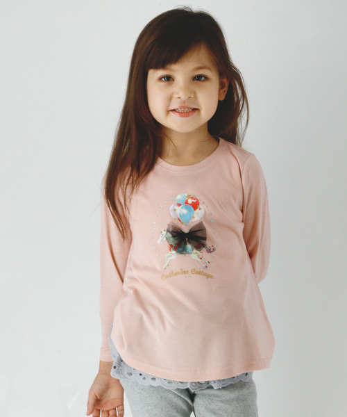 Catherine Cottage（キャサリンコテージ）の「オリジナルプリント　Aラインカットソー（Tシャツ/カットソー・キッズ・ブルー系その他/ピンク系その他/ホワイト系その他4/ホワイト系その他5/ブルー系その他2/ブルー系その他5/パープル系その他2/パープル系その他3/ピンク系その他3/ピンク系その他4・100/110/120/130/140/150）」の16枚目の写真