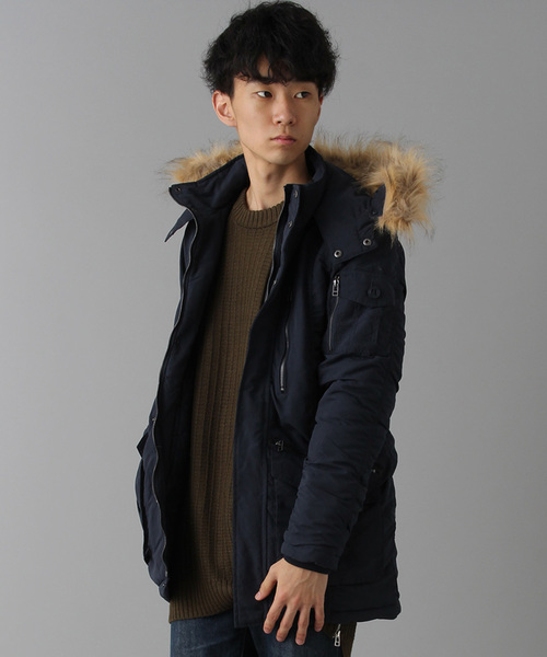 Burner（バーナー）の「【BURNER SELECT】微起毛 中綿ギャザーN3B（ミリタリージャケット・メンズ・ブラック/ネイビー/カーキ/カモフラージュ・M/L/XL）」の4枚目の写真