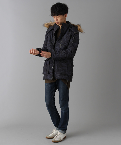 Burner（バーナー）の「【BURNER SELECT】微起毛 中綿ギャザーN3B（ミリタリージャケット・メンズ・ブラック/ネイビー/カーキ/カモフラージュ・M/L/XL）」の12枚目の写真