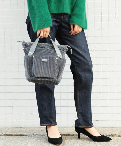 folna(フォルナ)の「【WEB限定】【別注】<Folna>∴コーデュロイ×ボアポケットショルダーバッグ -2WAY-(ショルダーバッグ・レディース・ブラック/グレー/ベージュ・FREE)」の14枚目の写真