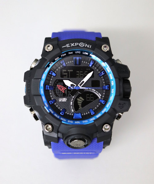 FL import collection（エフエルインポートコレクション）の「【EXPONI】多機能ダブルフェイスウォッチ（アナログ腕時計・メンズ・ブラック系その他2/ブラック系その他3/グリーン系その他2/ブルー系その他2/ブルー系その他3/レッド系その他2/レッド系その他3/シルバー系その他2/ゴールド系その他2・FREE）」の5枚目の写真