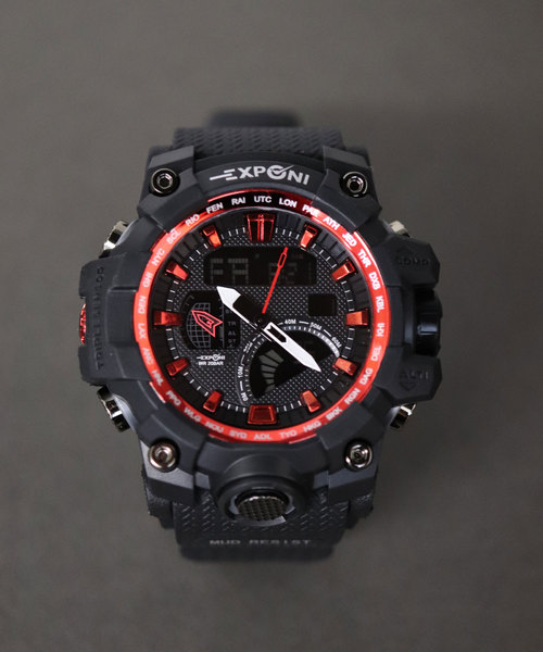 FL import collection（エフエルインポートコレクション）の「【EXPONI】多機能ダブルフェイスウォッチ（アナログ腕時計・メンズ・ブラック系その他2/ブラック系その他3/グリーン系その他2/ブルー系その他2/ブルー系その他3/レッド系その他2/レッド系その他3/シルバー系その他2/ゴールド系その他2・FREE）」の7枚目の写真