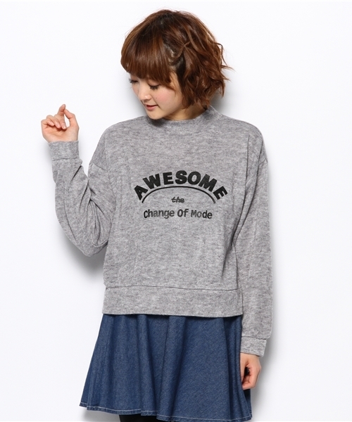 WEGO（ウィゴー）の「WEGO/ハイネックロゴニットソー（ニット/セーター・レディース・アイボリー/杢グレー/サックスブルー/ネイビー・FREE）」の14枚目の写真